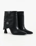 Karl Lagerfeld боти с висок ток дамски от кожа Debutante черни KL32045A