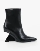 Karl Lagerfeld ботуши под коляното със скосена платформа дамски от кожа Waverly черни KL34645