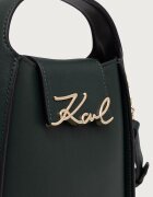 Karl Lagerfeld чанта crossbody дамска от кожа K/SIGNATURE зелена B4W30008