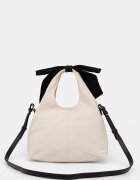 Karl Lagerfeld чанта crossbody дамска от памук K/SIGNATURE бежова B3W50009
