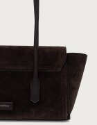 Karl Lagerfeld чанта тип багета дамска от велур K/SIGNATURE кафява B4W30014