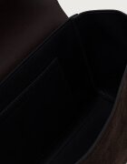 Karl Lagerfeld чанта тип багета дамска от велур K/SIGNATURE кафява B4W30014