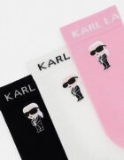 Karl Lagerfeld чорапи дамски с памук K/IKON 3 броя розови A4W47037