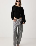 Karl Lagerfeld дънки relaxed fit дамски сиви B4W10086