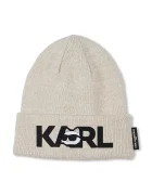 Karl Lagerfeld Детска памучна шапка и шал в бежово Z31013