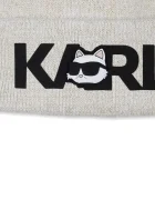 Karl Lagerfeld Детска памучна шапка и шал в бежово Z31013