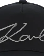 Karl Lagerfeld Детска памучна шапка с козирка в черно Z31197