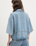 KARL LAGERFELD JEANS Дънкова риза дамска в синьо със свободна кройка с връзка на деколтето B2W11025