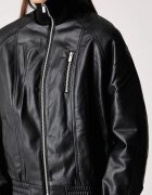 KARL LAGERFELD JEANS късо дамско яке от имитация на кожа x Pietro Terzini черно B4W15057