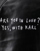 KARL LAGERFELD JEANS късо дамско яке от имитация на кожа x Pietro Terzini черно B4W15057