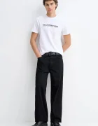 KARL LAGERFELD JEANS Памучна тениска в бяло с принт B1M17063
