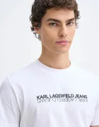 KARL LAGERFELD JEANS Памучна тениска в бяло с принт B1M17063