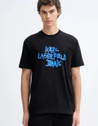 KARL LAGERFELD JEANS Памучна тениска в черно с десен B1M17065