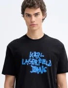 KARL LAGERFELD JEANS Памучна тениска в черно с десен B1M17065