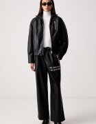 KARL LAGERFELD JEANS панталон дамски от имитация на кожа x Pietro Terzini черен с висока талия B4W10058