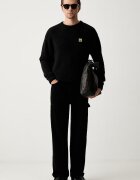 KARL LAGERFELD JEANS панталон мъжки от джинс черен със стандартна талия B3M10017
