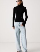 KARL LAGERFELD JEANS поло дамско с вискоза черно B4W18001