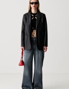 KARL LAGERFELD JEANS пуловер дамски с вискоза черен B3W18013