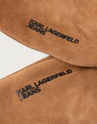 KARL LAGERFELD JEANS ръкавици дамски от велур кафяви B4W33072