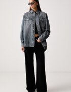 KARL LAGERFELD JEANS риза дамска от деним сива B4W11006