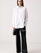 KARL LAGERFELD JEANS риза дамска от памук x Pietro Terzini бяла B4W11028