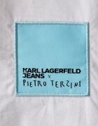 KARL LAGERFELD JEANS риза мъжка от памук x Pietro Terzini бяла с щампа B4M16022