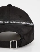 KARL LAGERFELD JEANS Шапка с козирка в черно с принт A2W33026