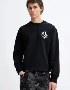 KARL LAGERFELD JEANS суичър мъжки с памук черен B1M20050