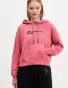 KARL LAGERFELD JEANS суичър с качулка дамски с памук оранжев A2W20053