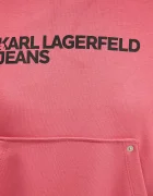 KARL LAGERFELD JEANS суичър с качулка дамски с памук оранжев A2W20053