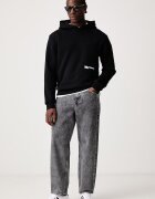 KARL LAGERFELD JEANS суичър с качулка мъжки с памук черен B4M20023