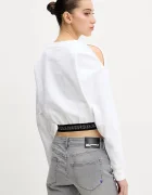 KARL LAGERFELD JEANS Суичър в бяло с изчистен дизайн A2W20062