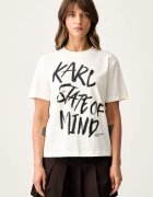 KARL LAGERFELD JEANS тениска дамска от памук бежова B3W17019
