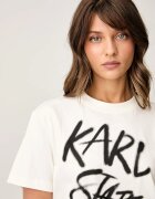 KARL LAGERFELD JEANS тениска дамска от памук бежова B3W17019