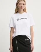 KARL LAGERFELD JEANS тениска дамска от памук бяла A1W17005