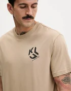 KARL LAGERFELD JEANS тениска мъжка с памук бежова A2M17072