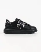 Karl Lagerfeld Kapri маратонки дамски от кожа черни KL62516T