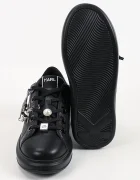 Karl Lagerfeld Kapri маратонки дамски от кожа черни KL62516T