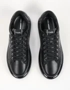 Karl Lagerfeld Kapri маратонки мъжки от кожа черни KL52684