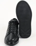 Karl Lagerfeld Kapri маратонки мъжки от кожа черни KL52684