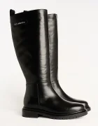 Karl Lagerfeld Кожени ботуши BINKY в черно с равна подметка KL47595