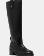 Karl Lagerfeld Кожени ботуши BROOKLYN в черно с дебел ток KL41790
