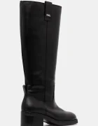 Karl Lagerfeld Кожени ботуши BROOKLYN в черно с дебел ток KL41790