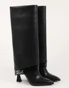 Karl Lagerfeld Кожени ботуши DEBUTANTE в черно с тънък ток KL32081
