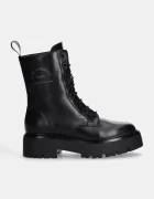 Karl Lagerfeld Кожени кубинки BURLY BIKER в черно с равна подметка KL43455