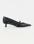 Karl Lagerfeld Кожени обувки с тънък ток PASHA в черно KL30106S
