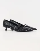 Karl Lagerfeld Кожени обувки с тънък ток PASHA в черно KL30106S