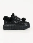 Karl Lagerfeld Kreeper маратонки дамски от велур черни KL42312L