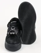 Karl Lagerfeld Kreeper маратонки дамски от велур черни KL42312L