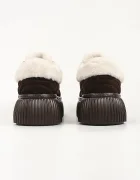 Karl Lagerfeld Kreeper маратонки дамски от велур кафяви с платформа KL42312L